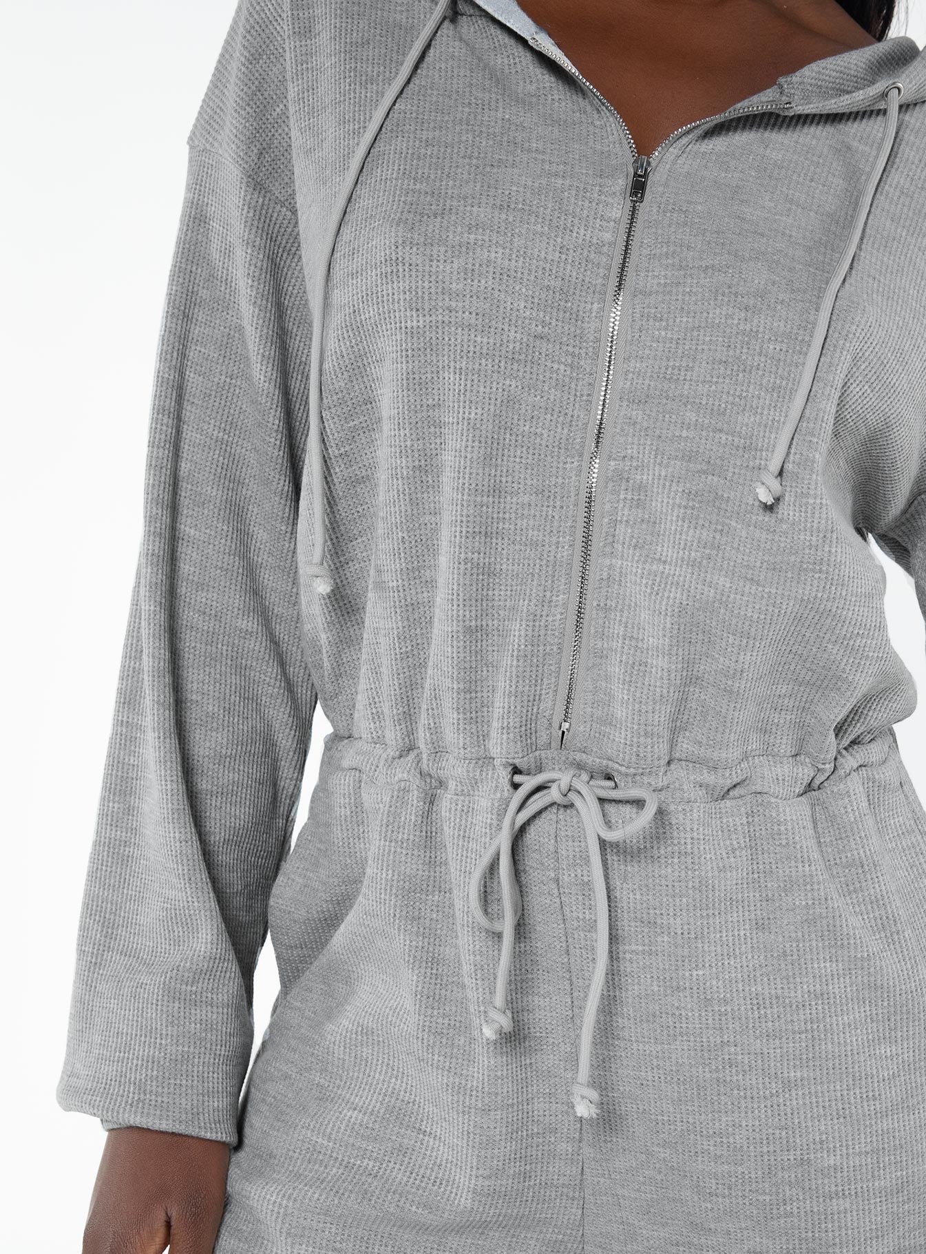 Jeanette Hooded Romper Grey