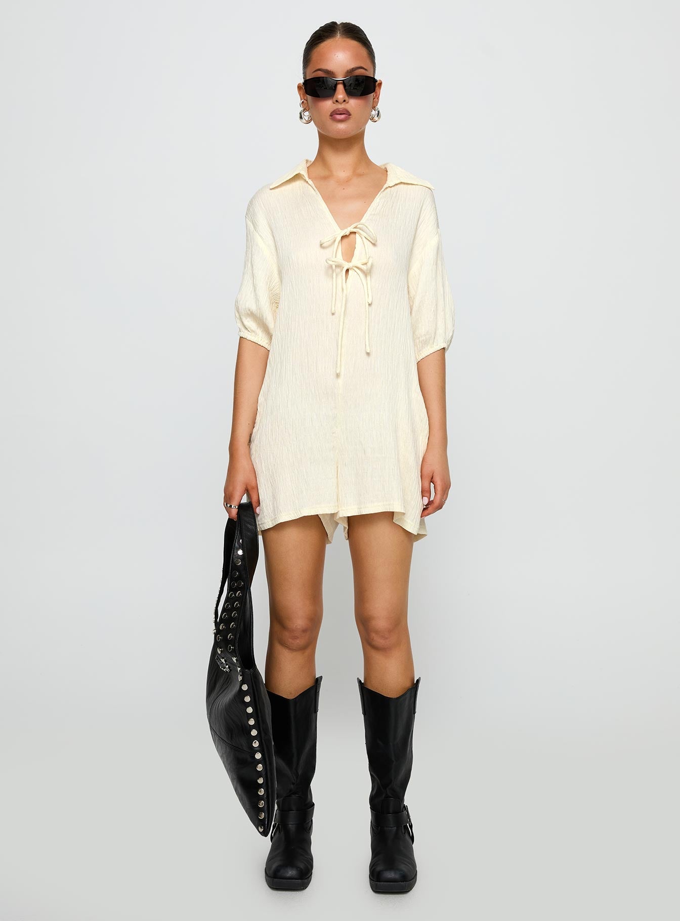 Power Move Romper Beige