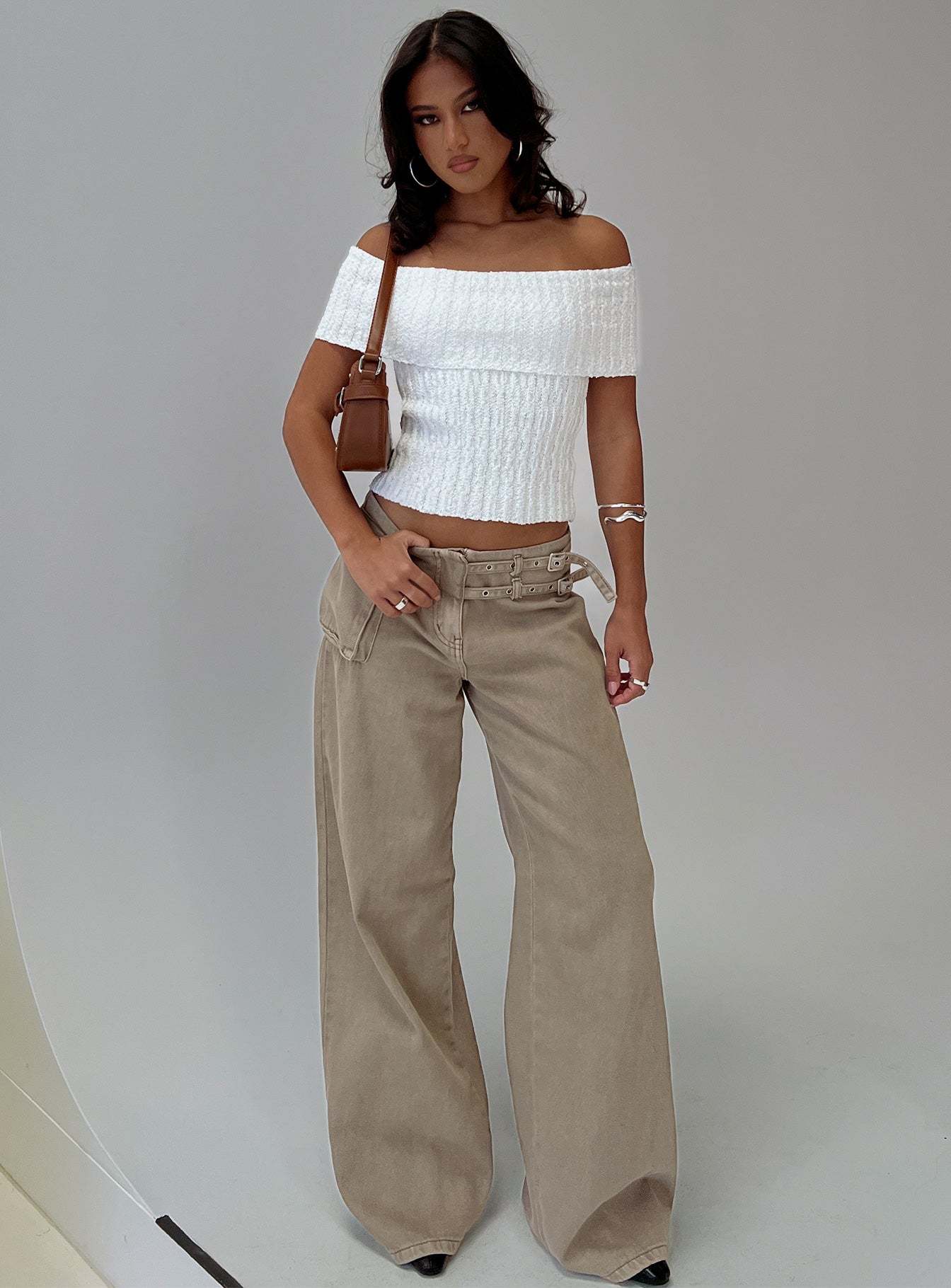 Murmur Off Shoulder Top White