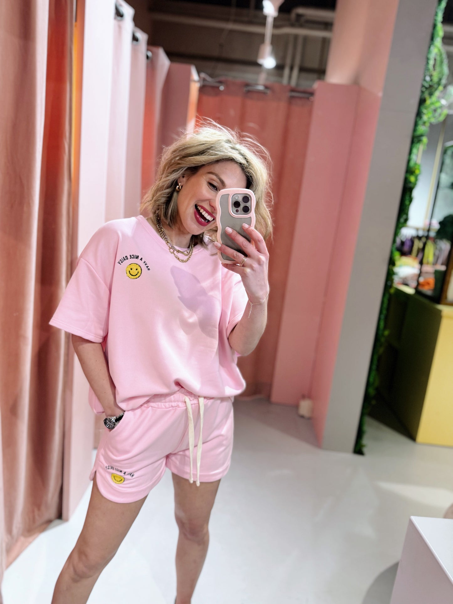 Smiley Short - Licht Roze