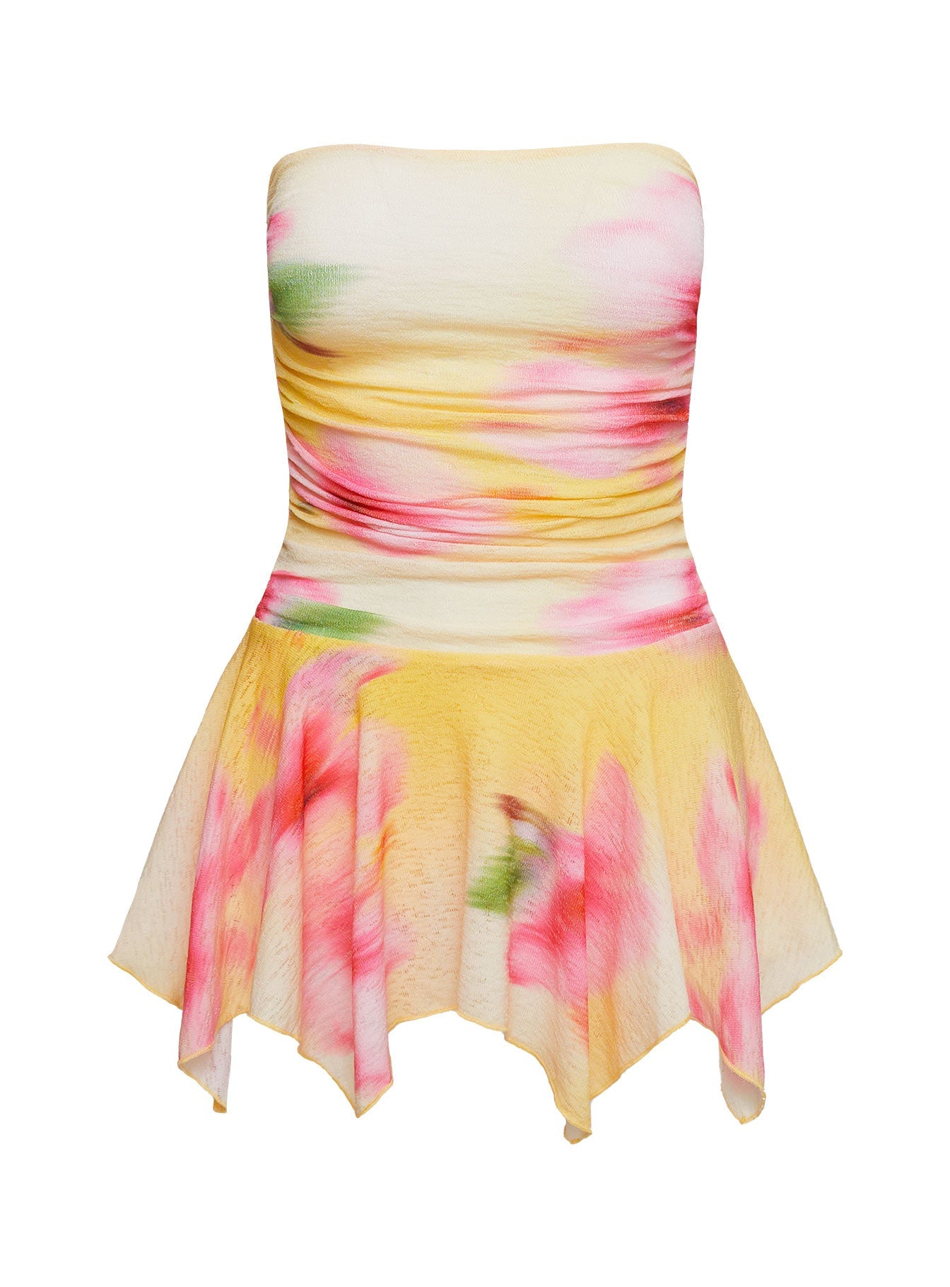 Minxie Strapless Playsuit Yellow / Pink