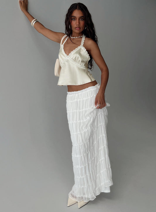 Estefania Maxi Skirt White