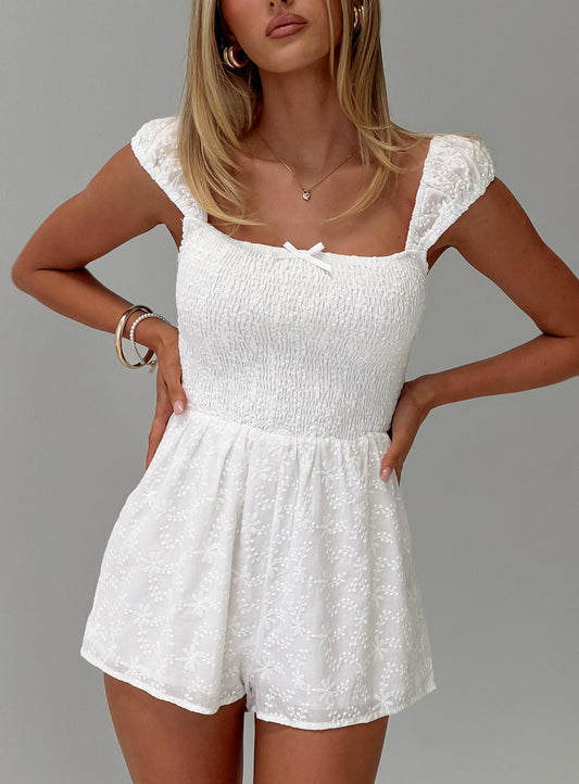 Royal Gleam Romper White