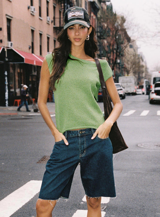 Cult Classic Longline Denim Shorts Vintage Wash