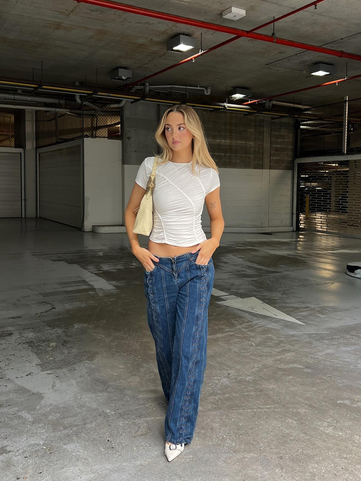 Day Dream Mid Rise Straight Leg Jeans Dark Blue Wash