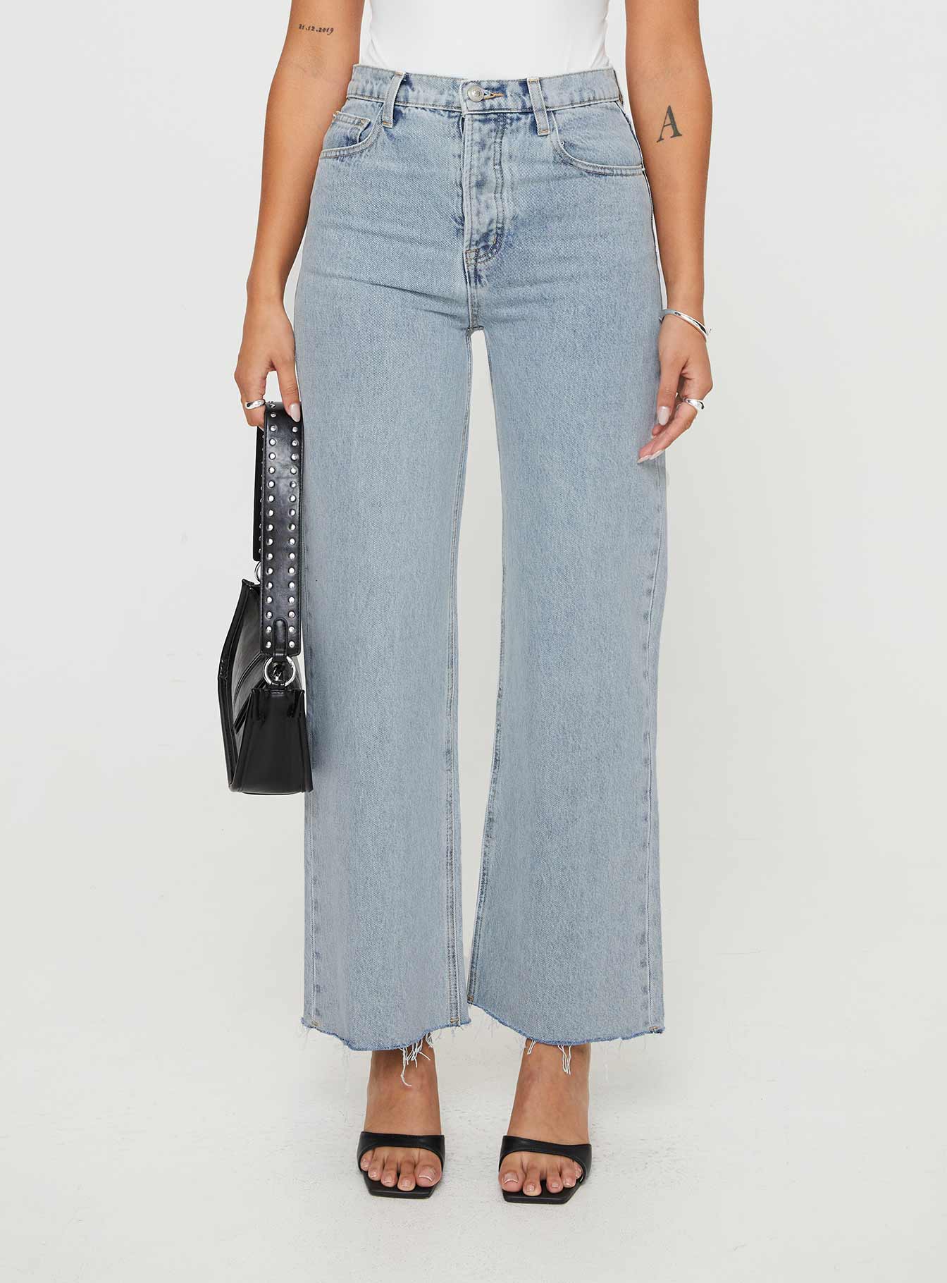 Fawcett High Rise Straight Leg Jeans Light Blue Wash Petite