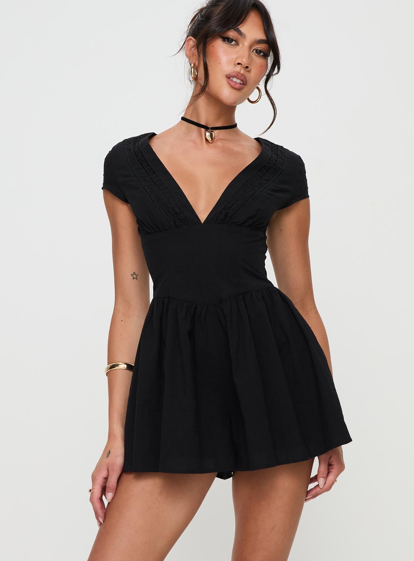 Marcelle Romper Black