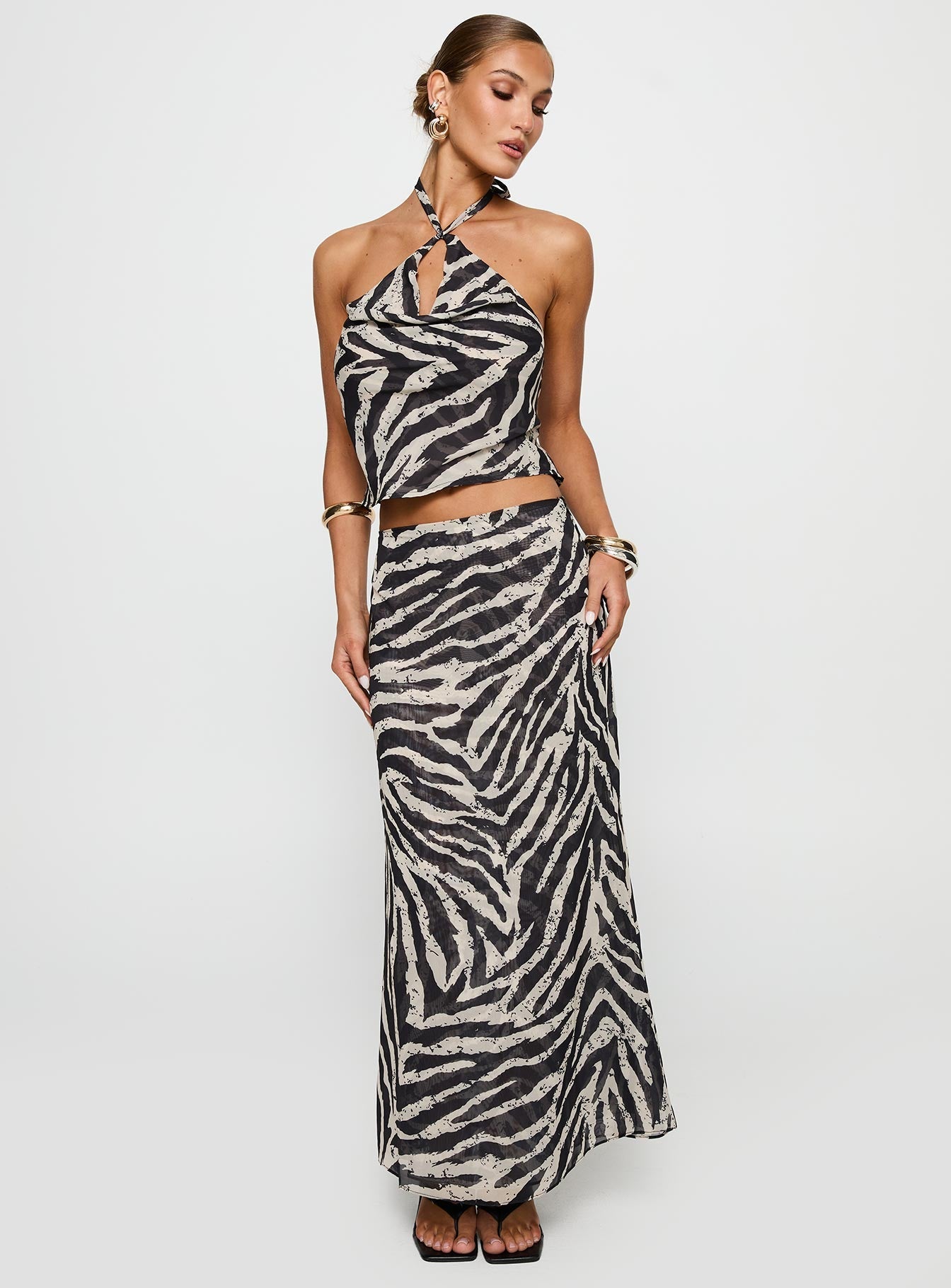 Eleganza Maxi Skirt Zebra