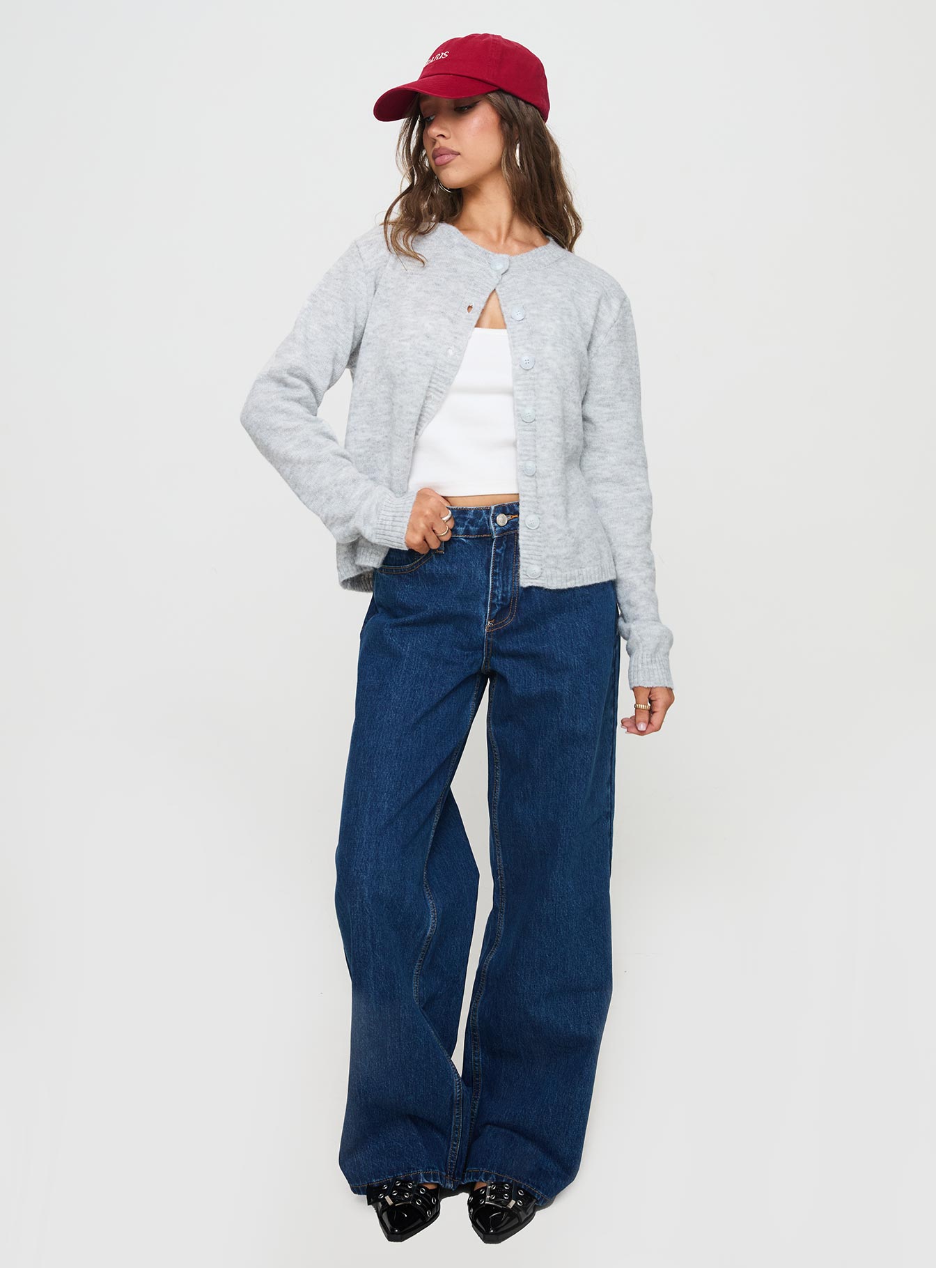 Shima Low Rise Straight Leg Jeans Mid Wash