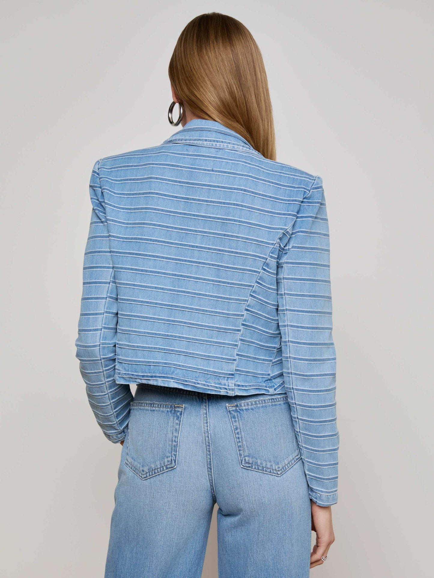 Dolly Striped Denim Blazer