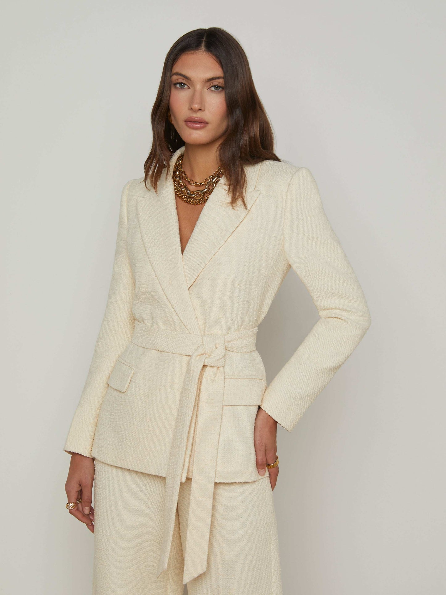 Jordana Tweed Wrap Blazer