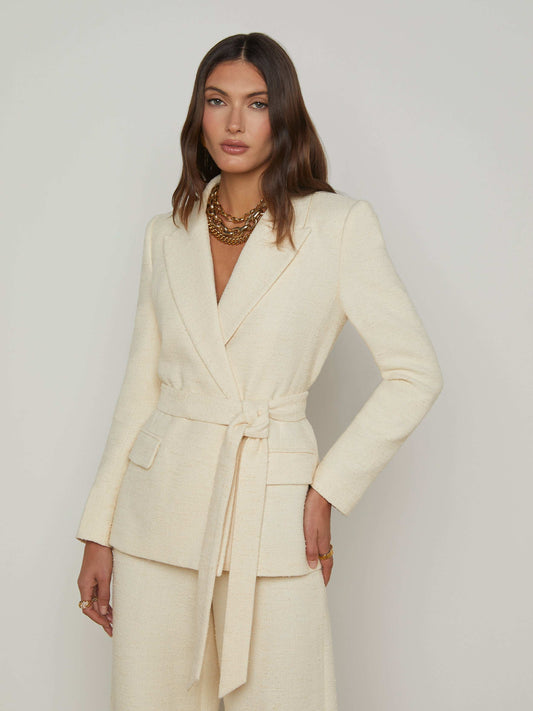 Jordana Tweed Wrap Blazer