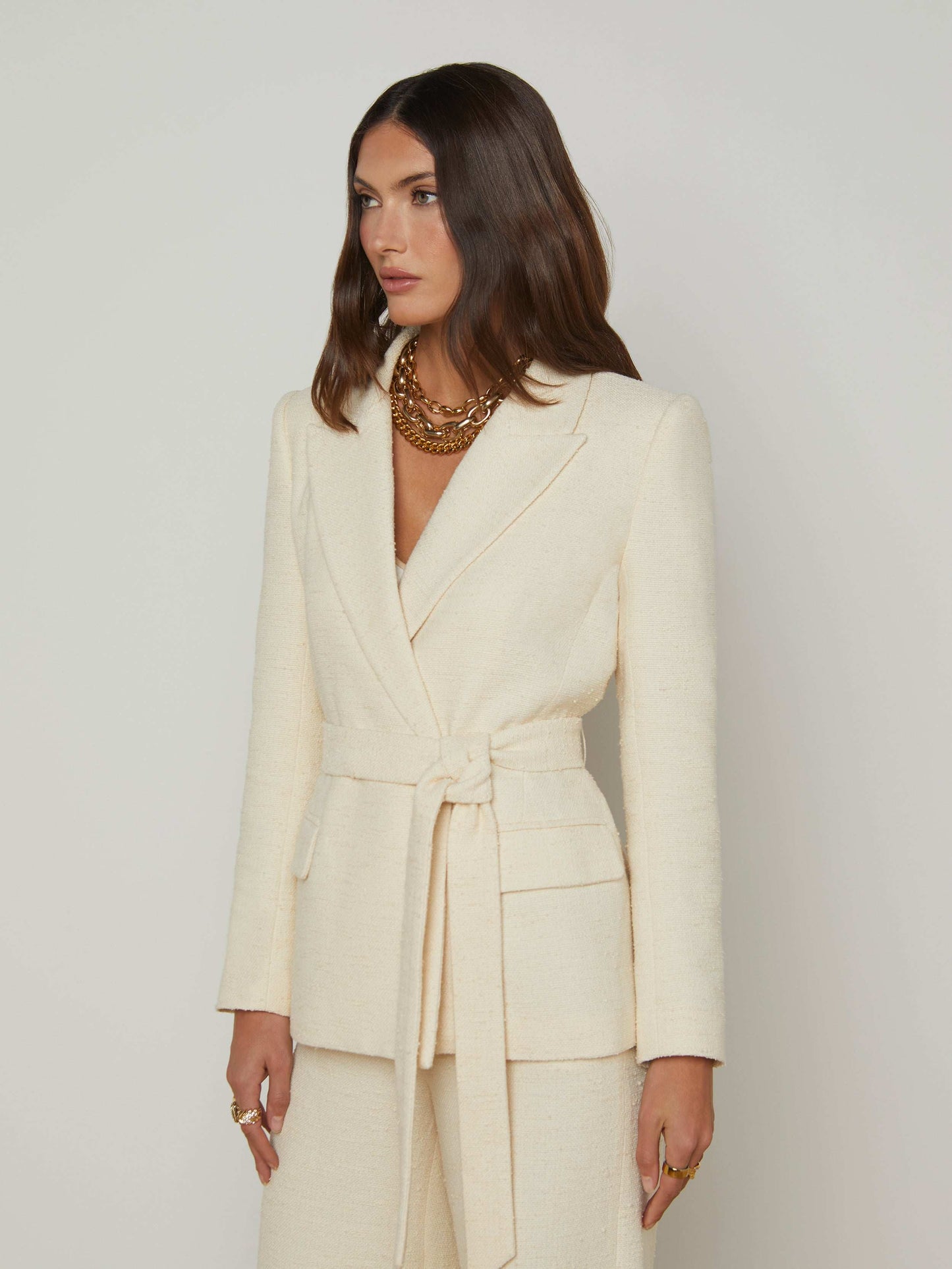 Jordana Tweed Wrap Blazer