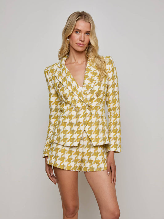 Marie Houndstooth Tweed Blazer