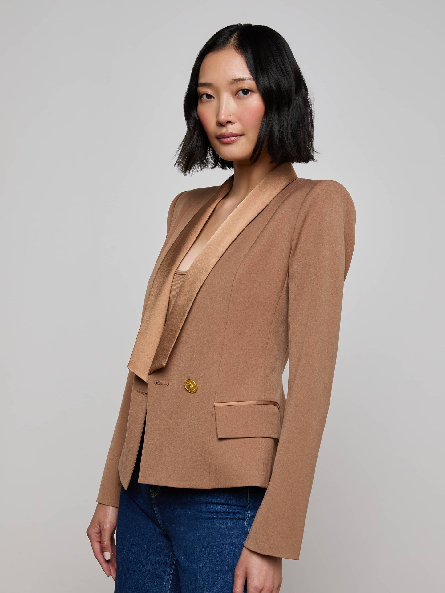 Imogen Satin Lapel Blazer
