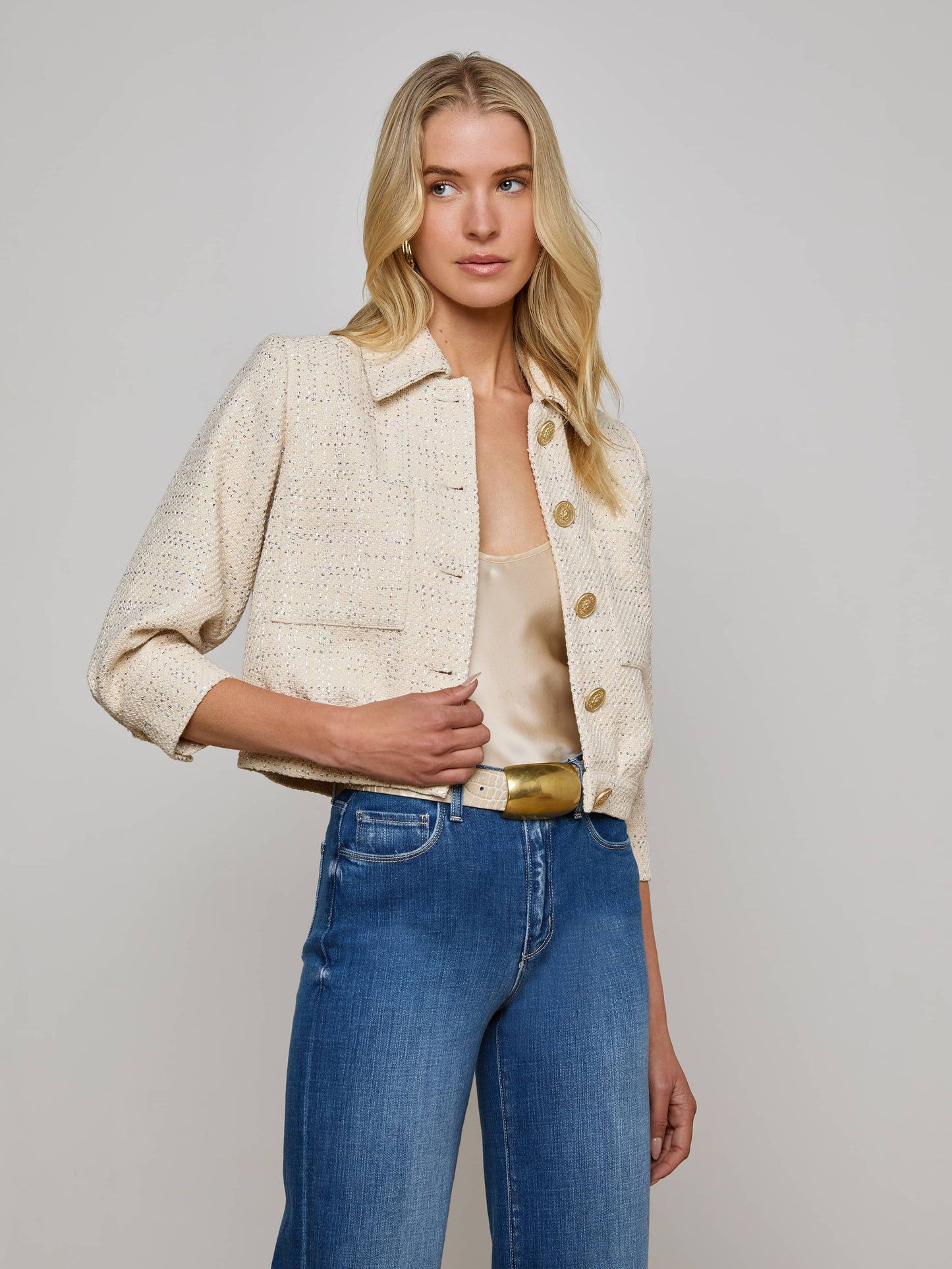 Jia Sequined Tweed Jacket