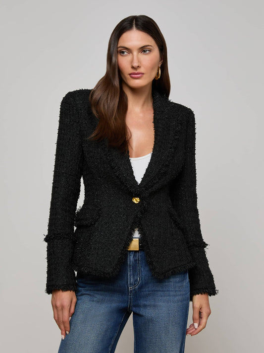 Kaisley Frayed Trim Blazer