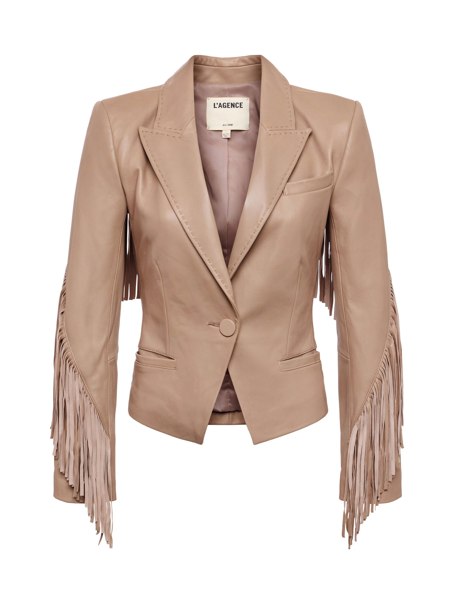 Vashti Fringed Leather Blazer