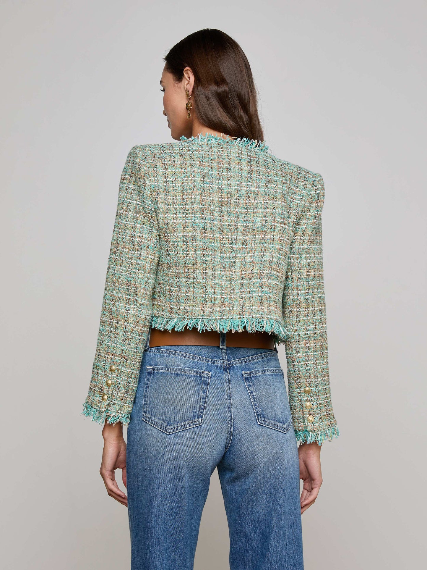 Clydie Cropped Tweed Jacket