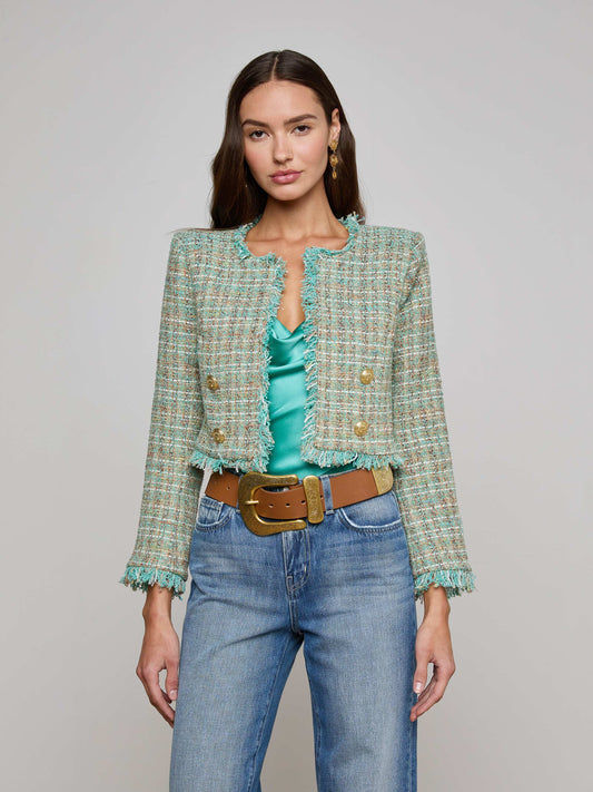 Clydie Cropped Tweed Jacket