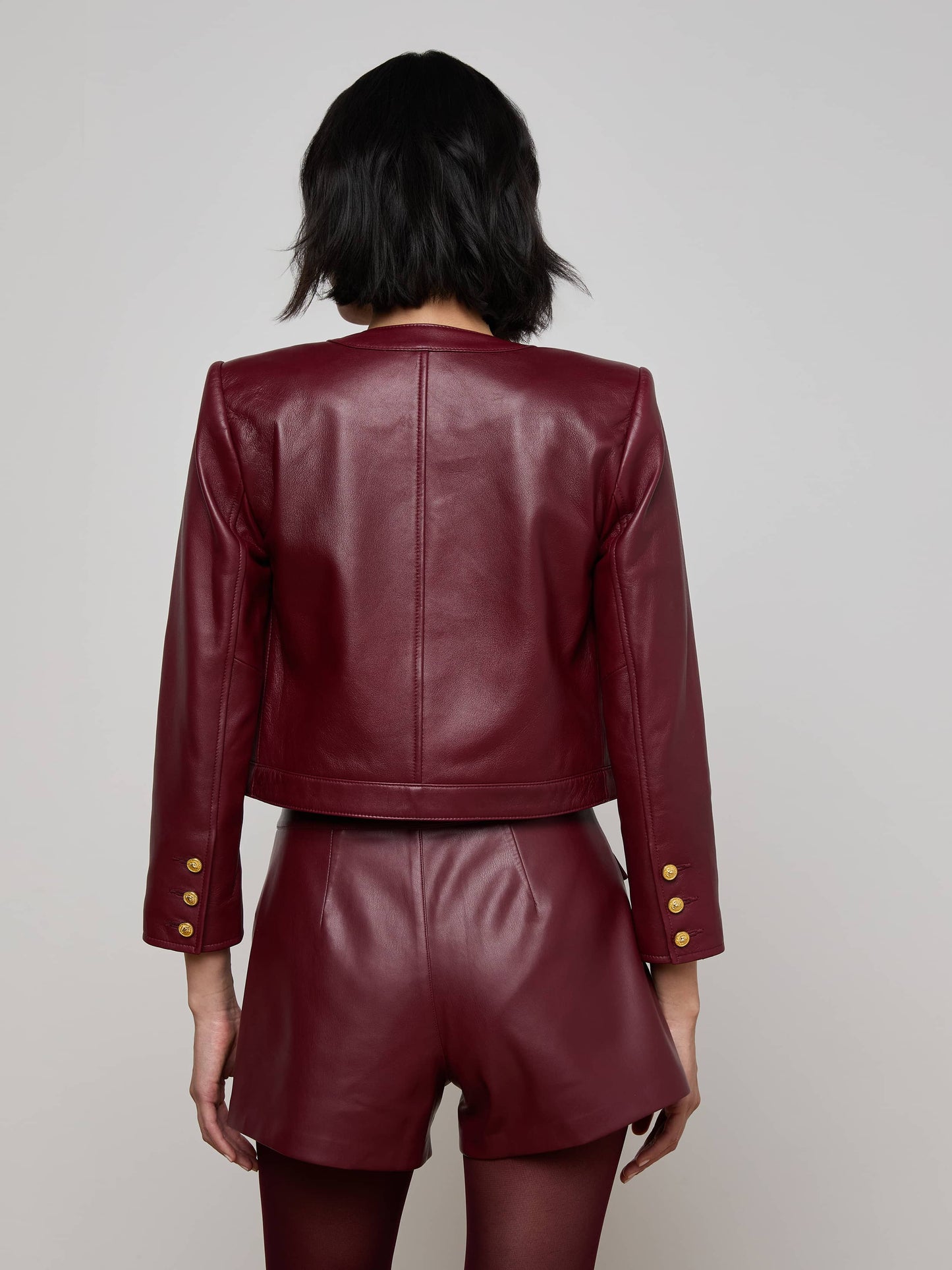 Deidra Cropped Leather Jacket