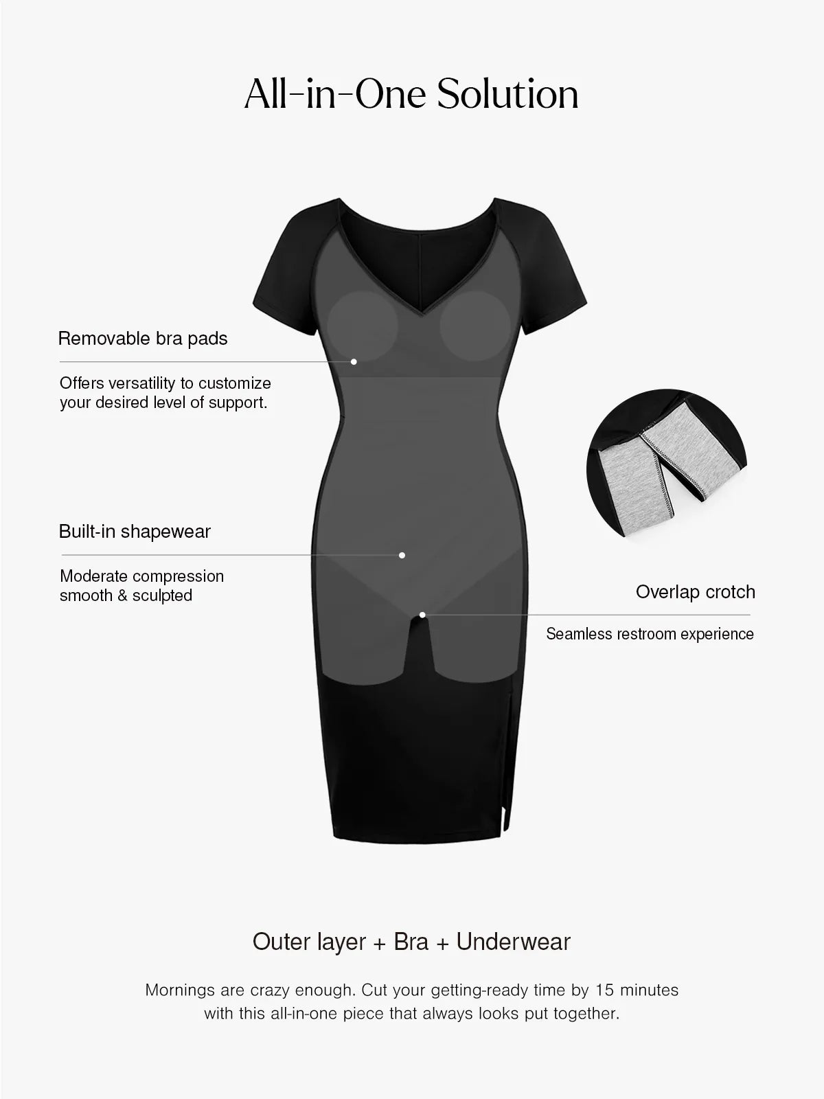 Shapewear Short Sleeve Perfect Form Sheath Dress