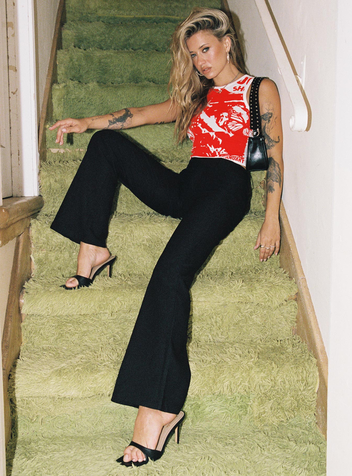 Kinkirk Flared Pants Black Petite