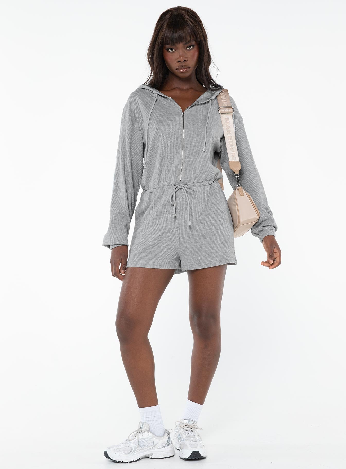 Jeanette Hooded Romper Grey