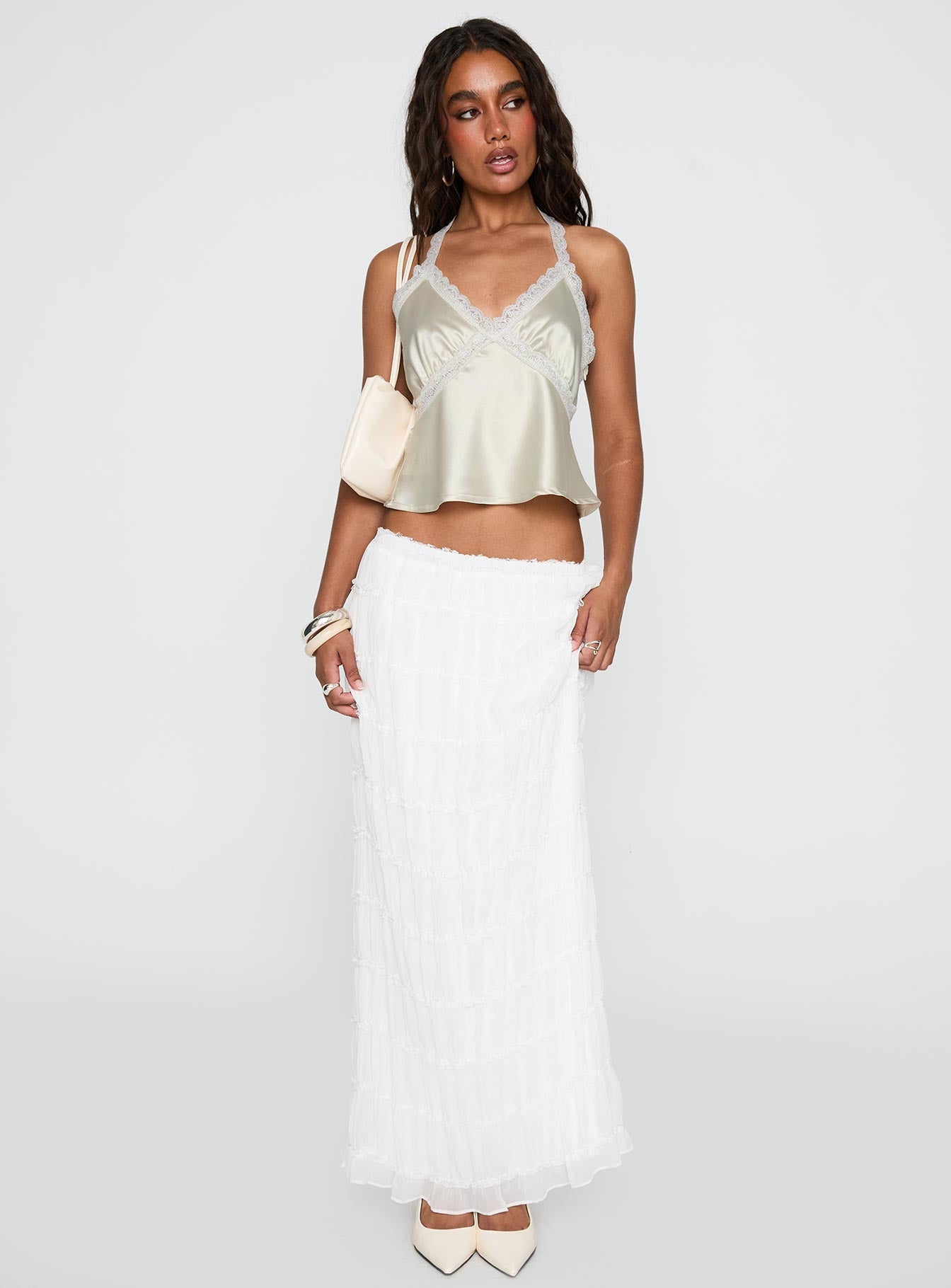 Estefania Maxi Skirt White