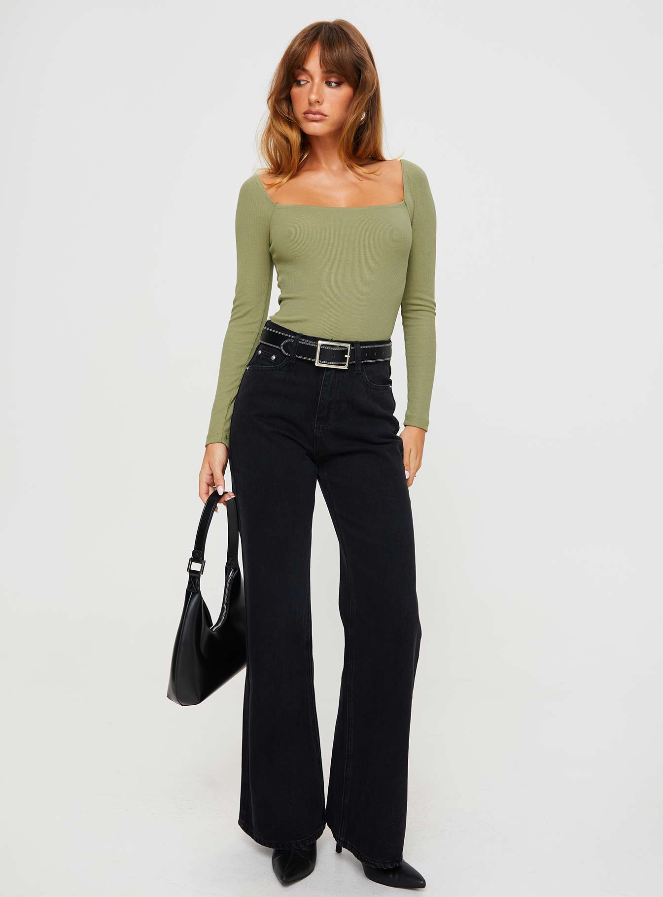 Maple Flare Jeans Washed Black