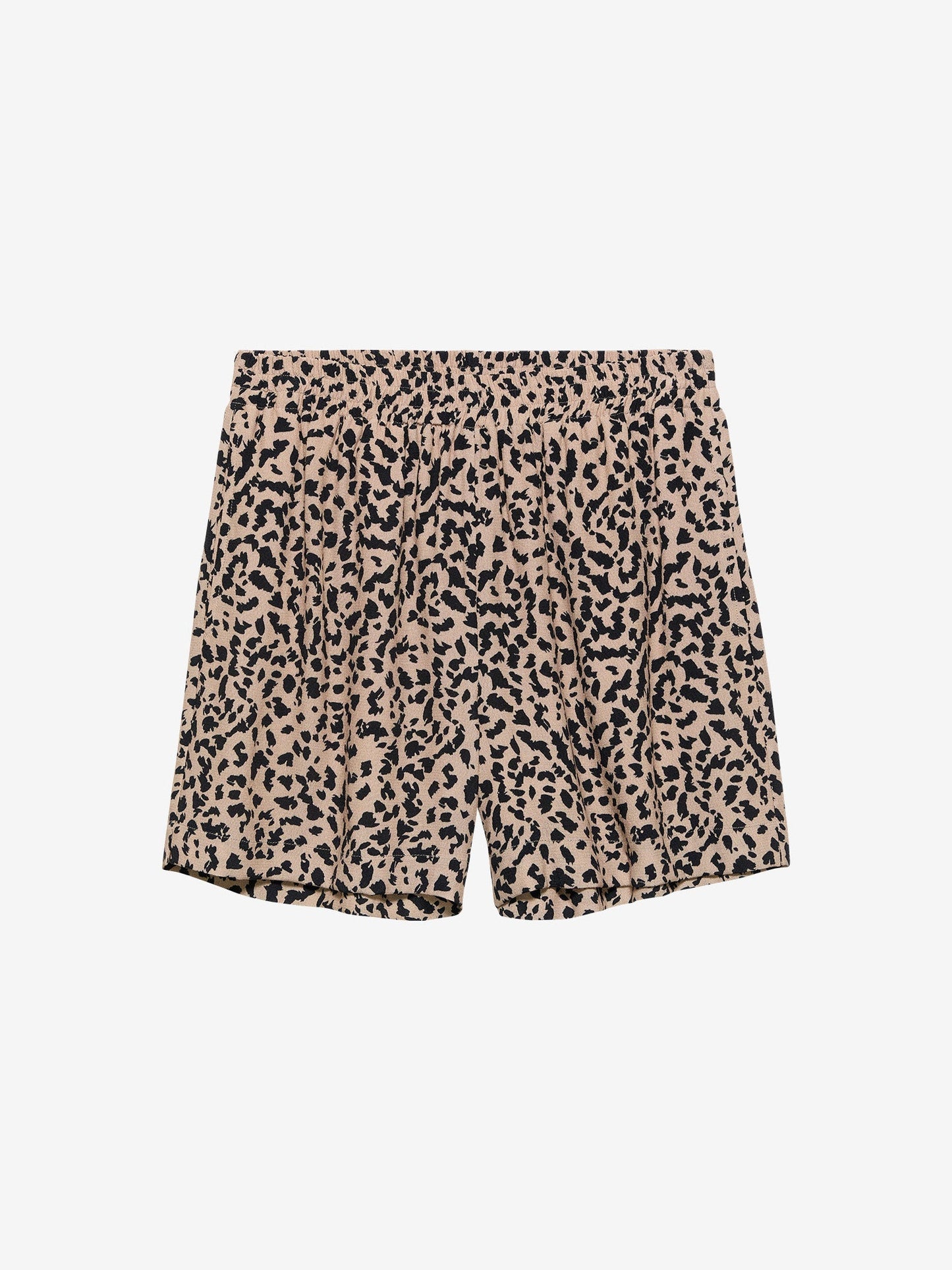 Pull On Leopard Shorts - Sesame