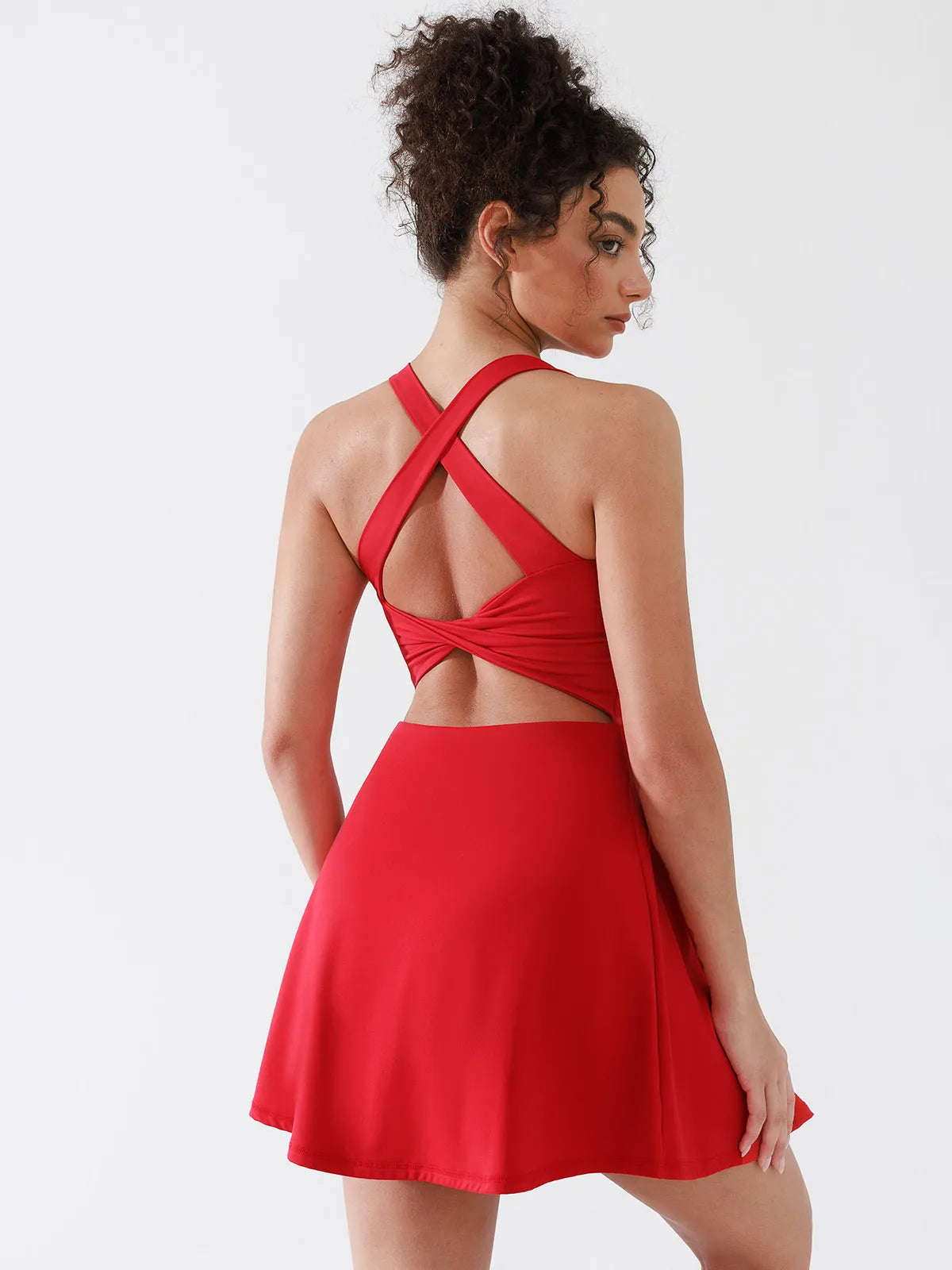 BRXL A-Line Twist-Back Cutout Tennis Dress