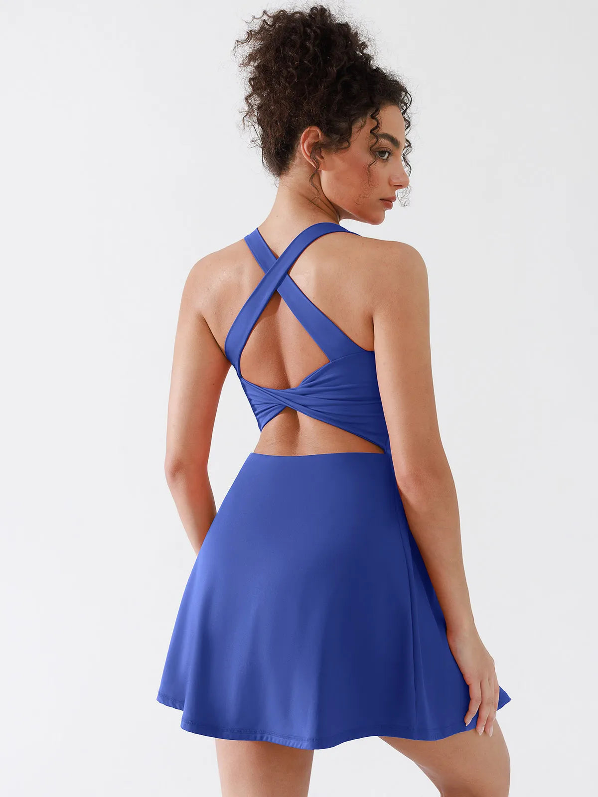 BRXL A-Line Twist-Back Cutout Tennis Dress