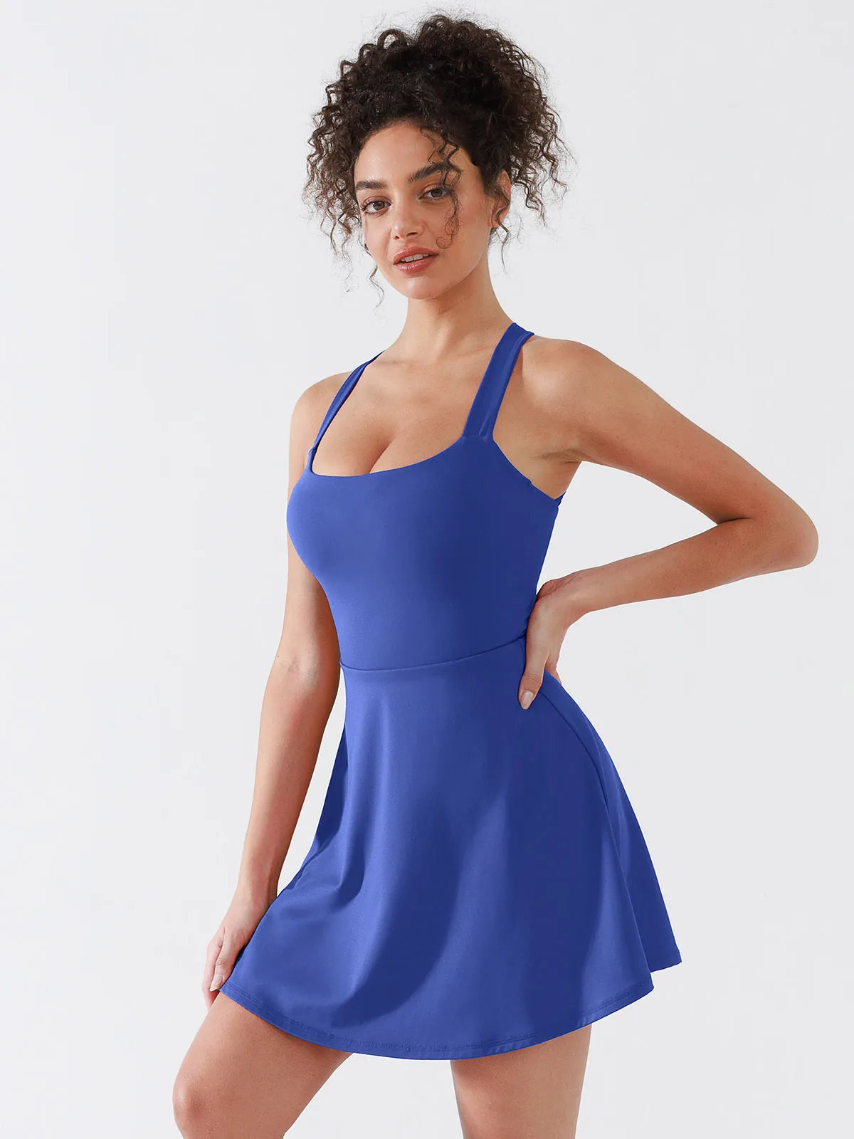 BRXL A-Line Twist-Back Cutout Tennis Dress