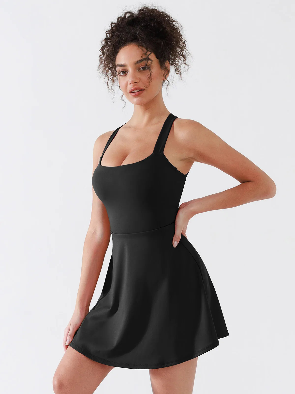 BRXL A-Line Twist-Back Cutout Tennis Dress
