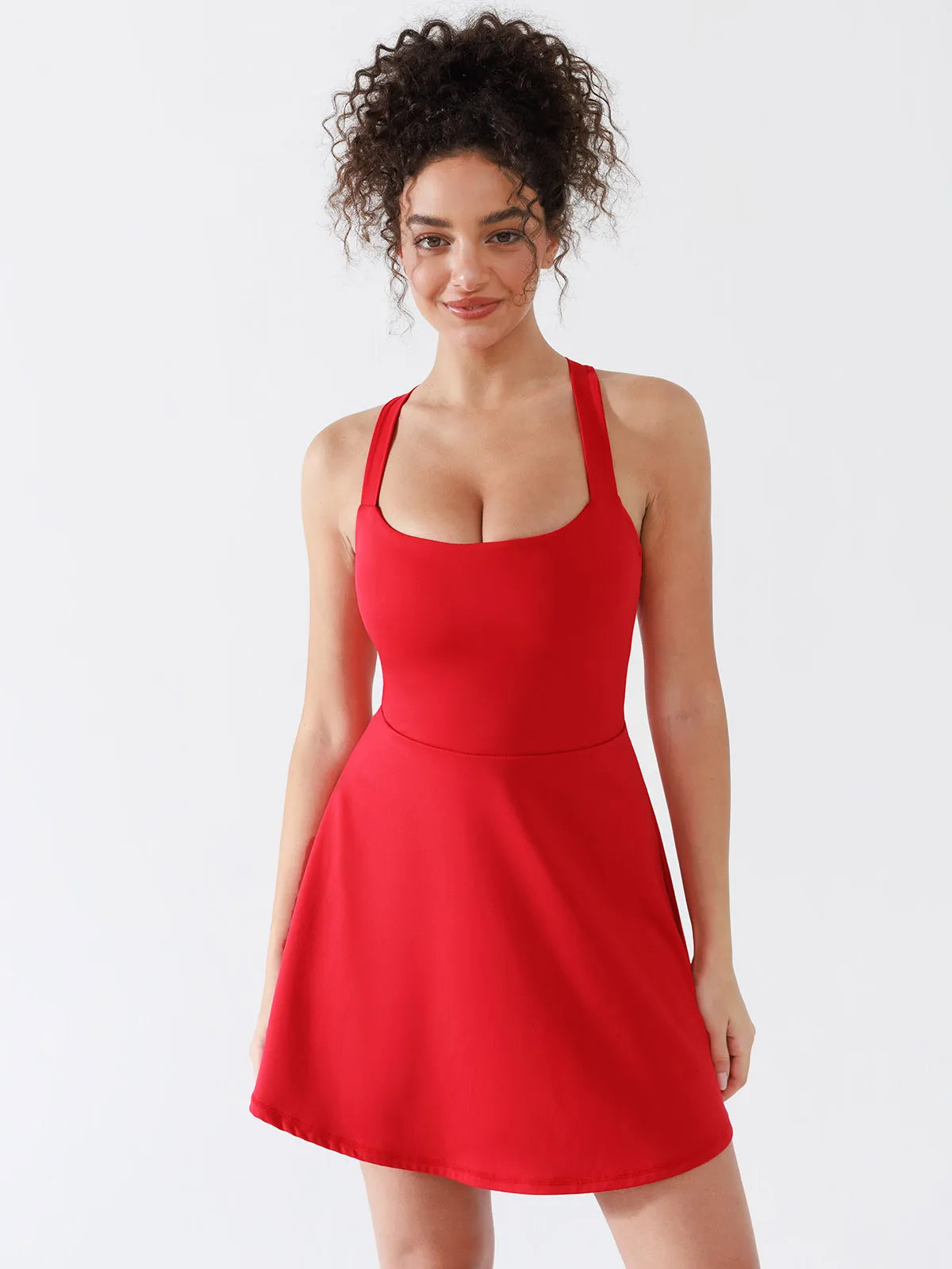 BRXL A-Line Twist-Back Cutout Tennis Dress