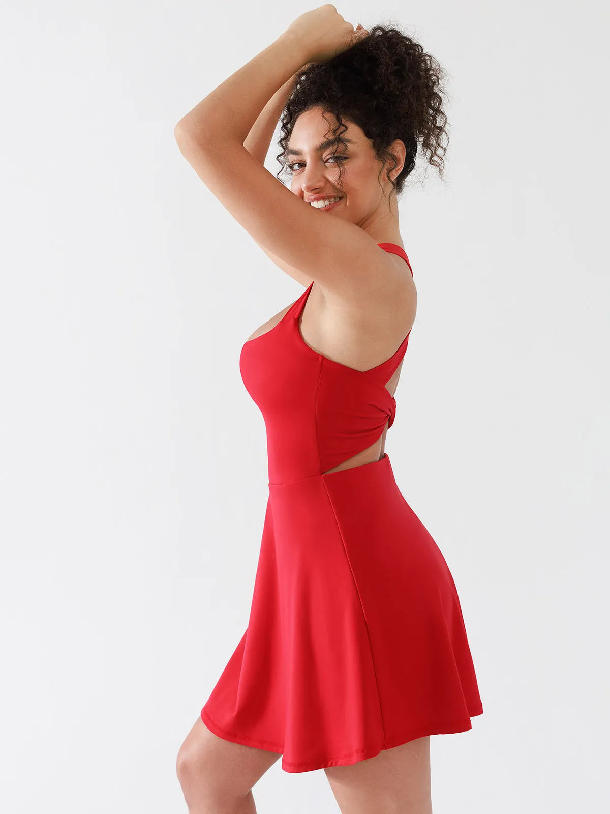 BRXL A-Line Twist-Back Cutout Tennis Dress