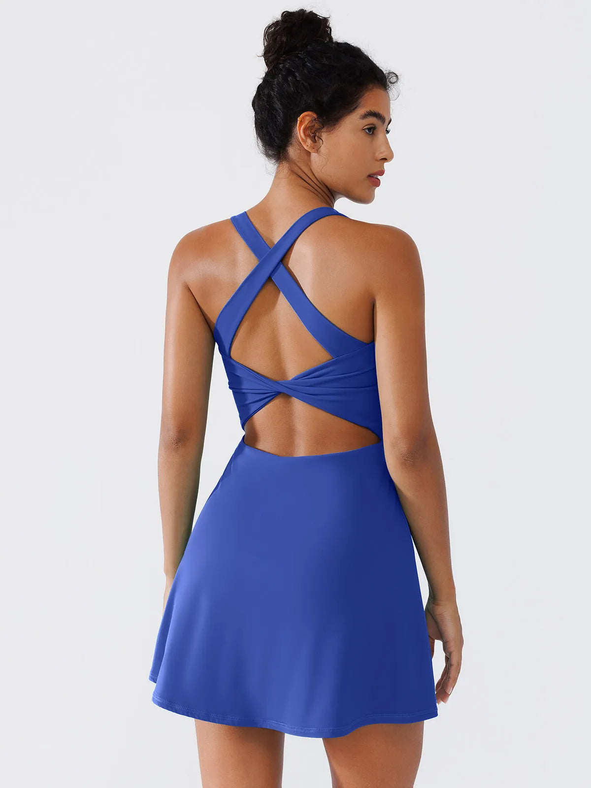 BRXL A-Line Twist-Back Cutout Tennis Dress
