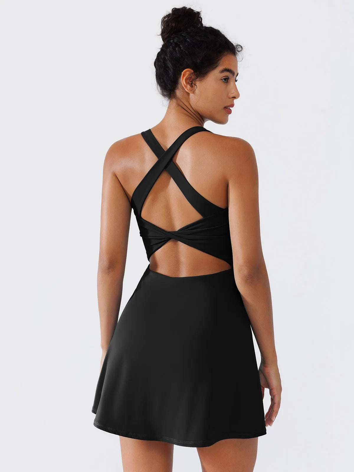BRXL A-Line Twist-Back Cutout Tennis Dress
