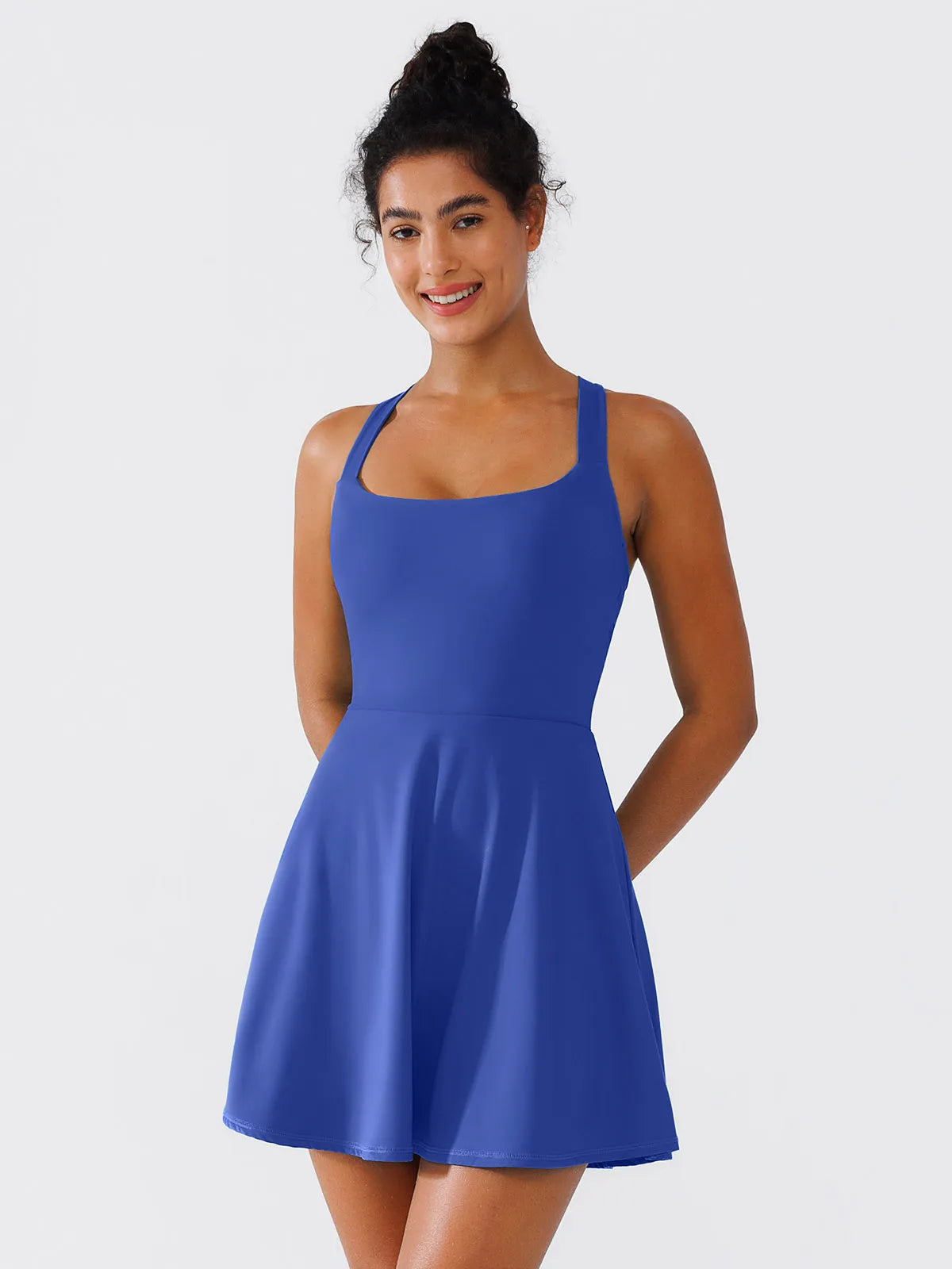 BRXL A-Line Twist-Back Cutout Tennis Dress