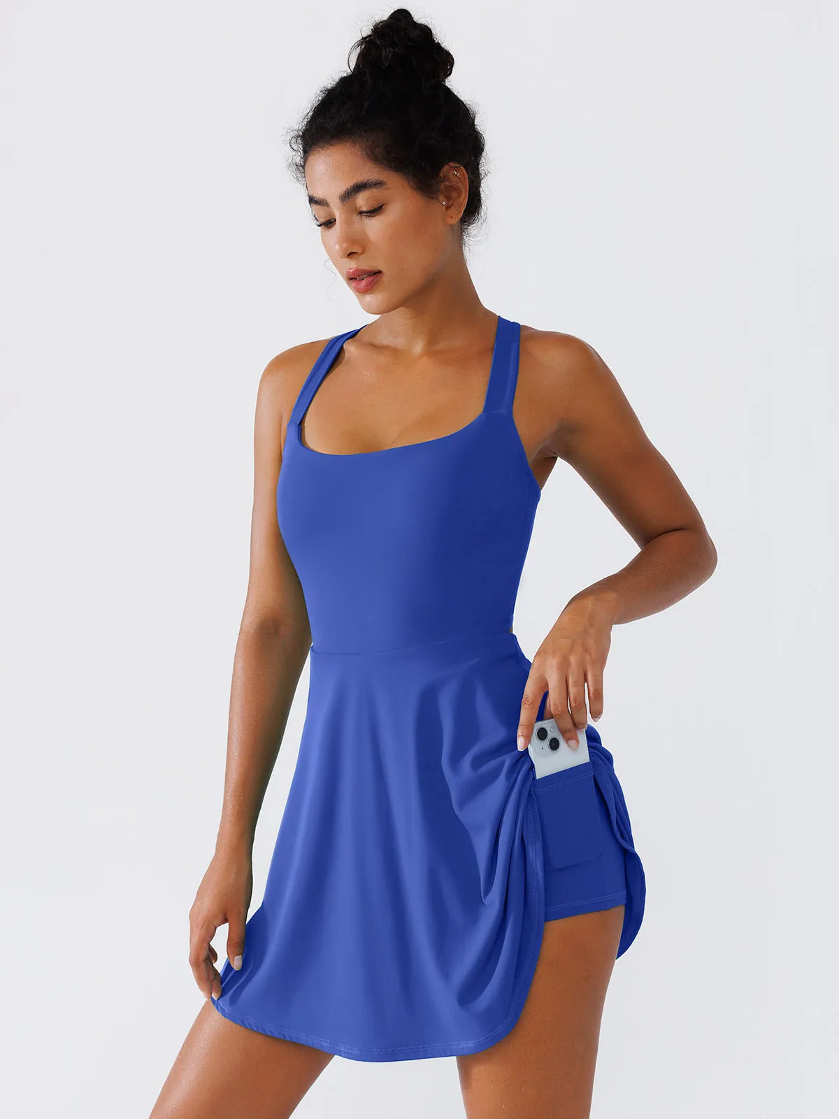 BRXL A-Line Twist-Back Cutout Tennis Dress
