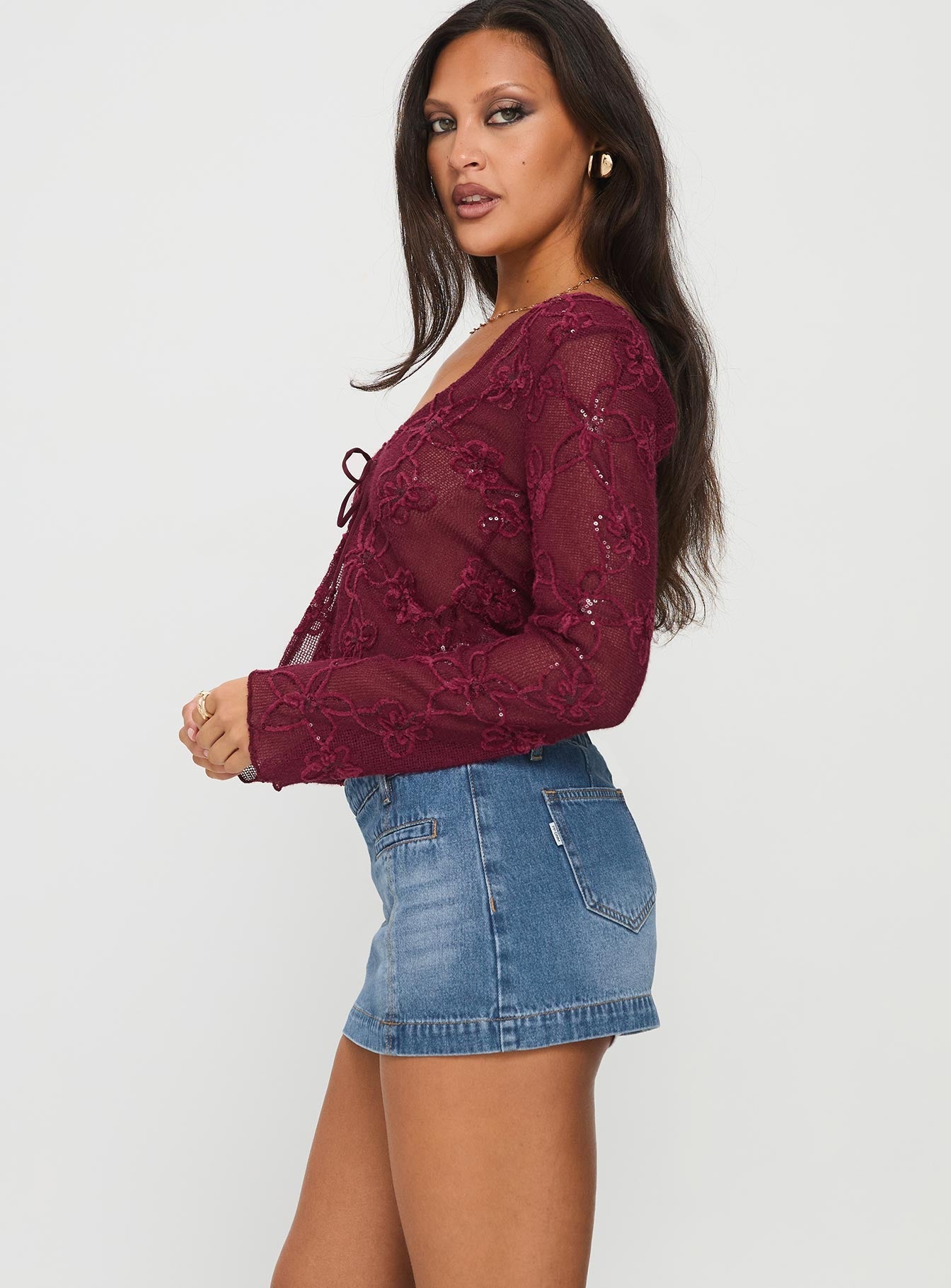 Darbi Denim Mini Skort Mid Blue