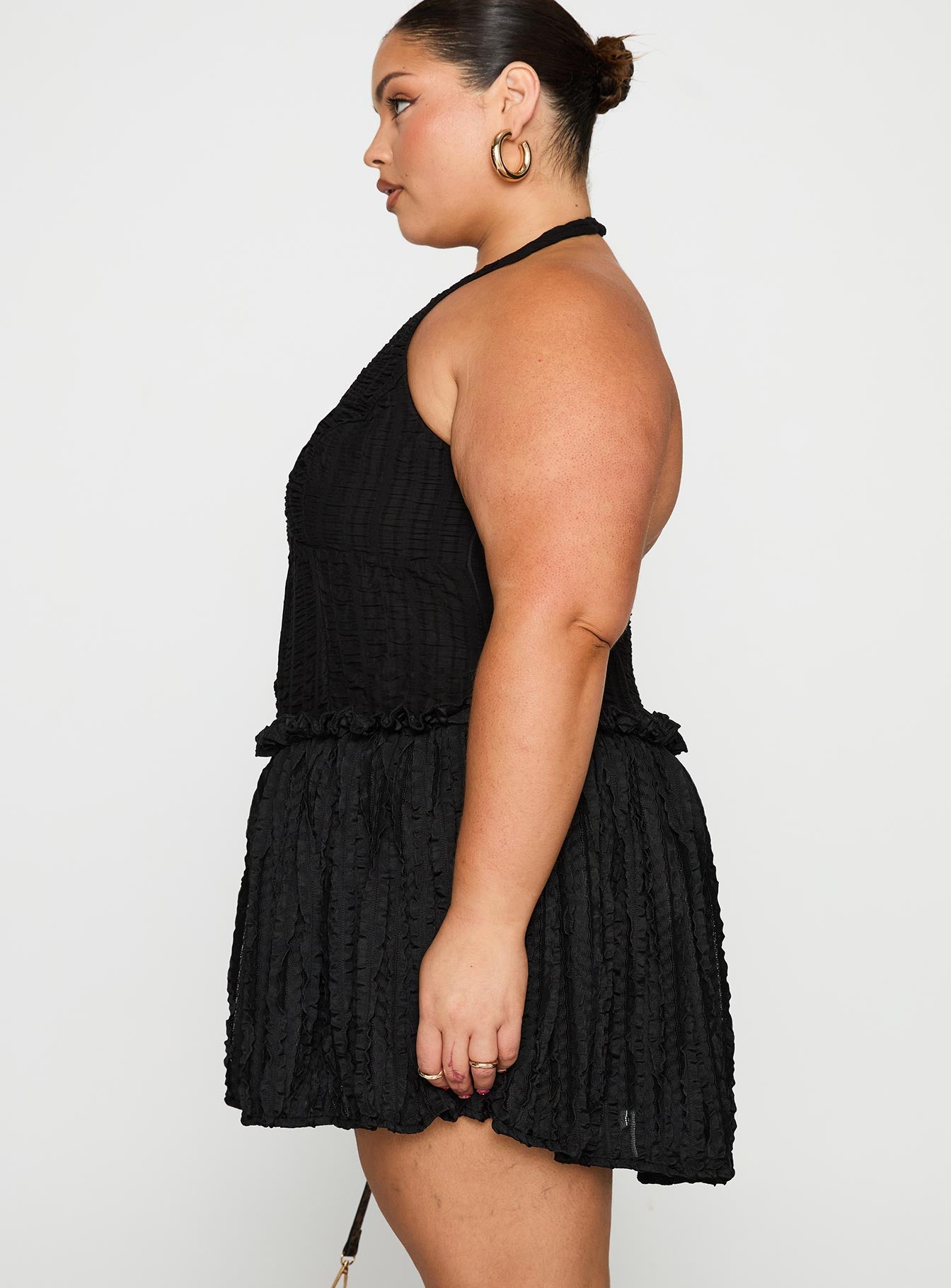 Mixie Halter Romper Black Curve