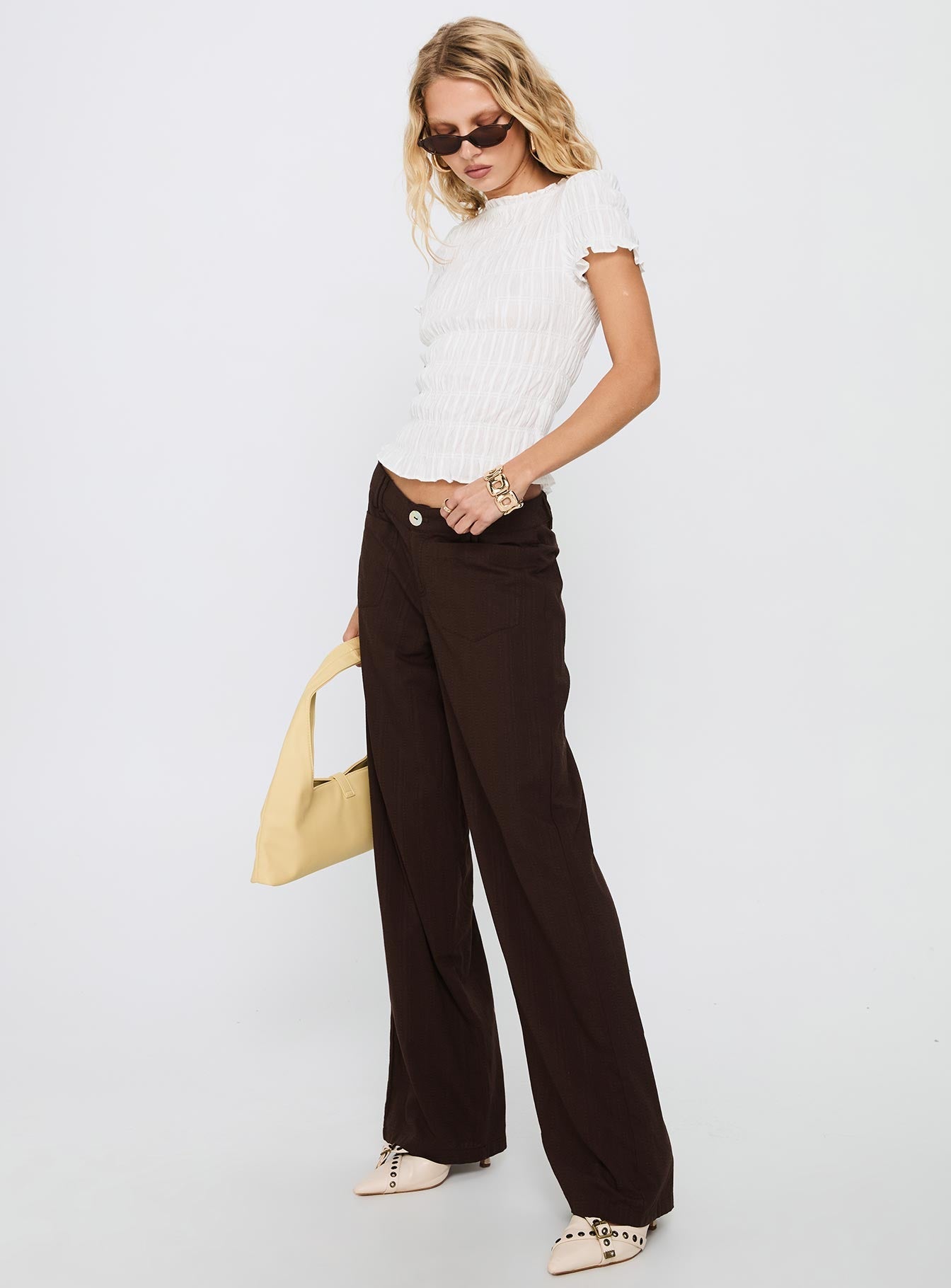 Vendi Low Rise Pant Chocolate