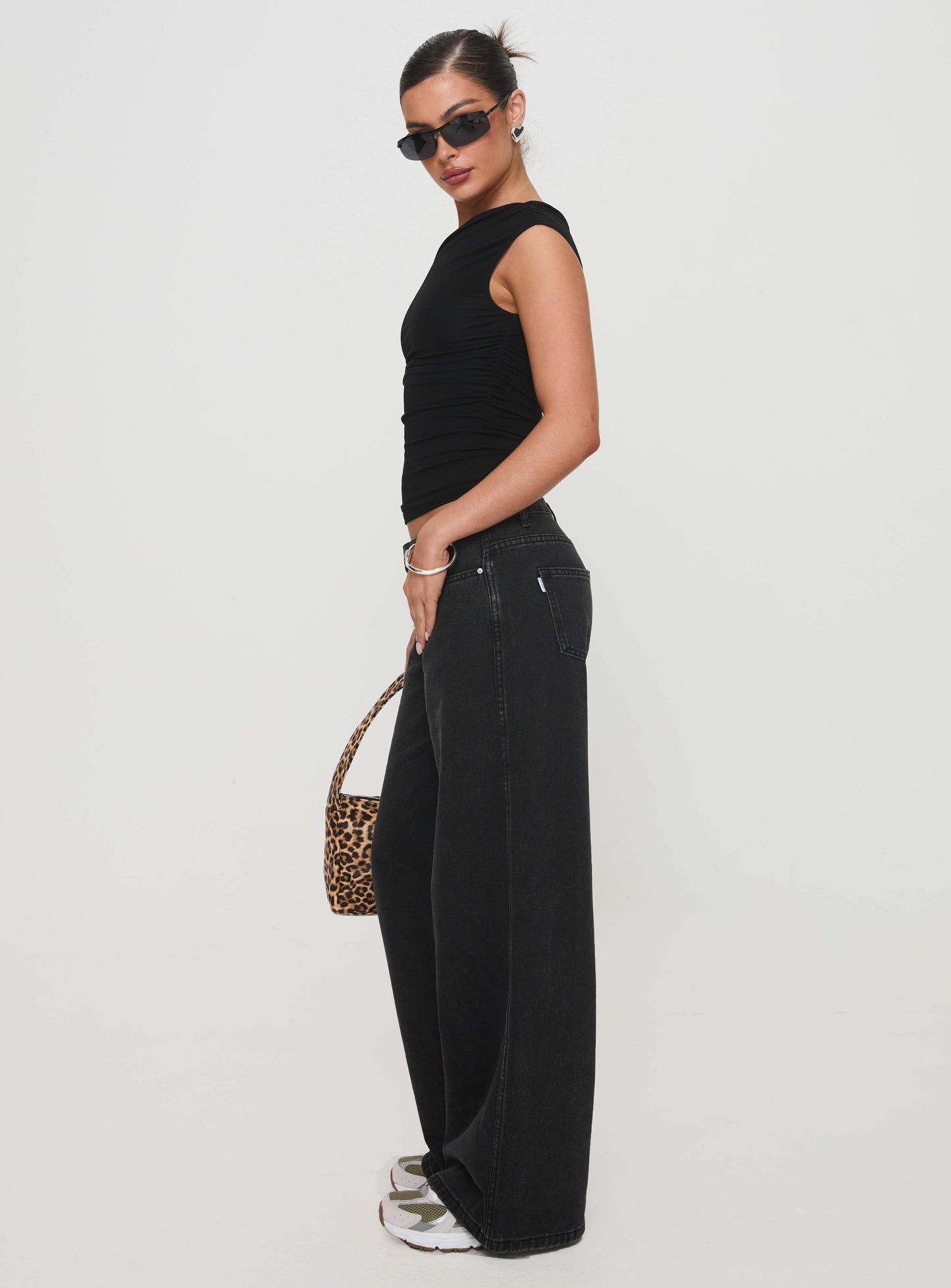 Ramos Low Rise Straight Leg Jeans Washed Black Petite