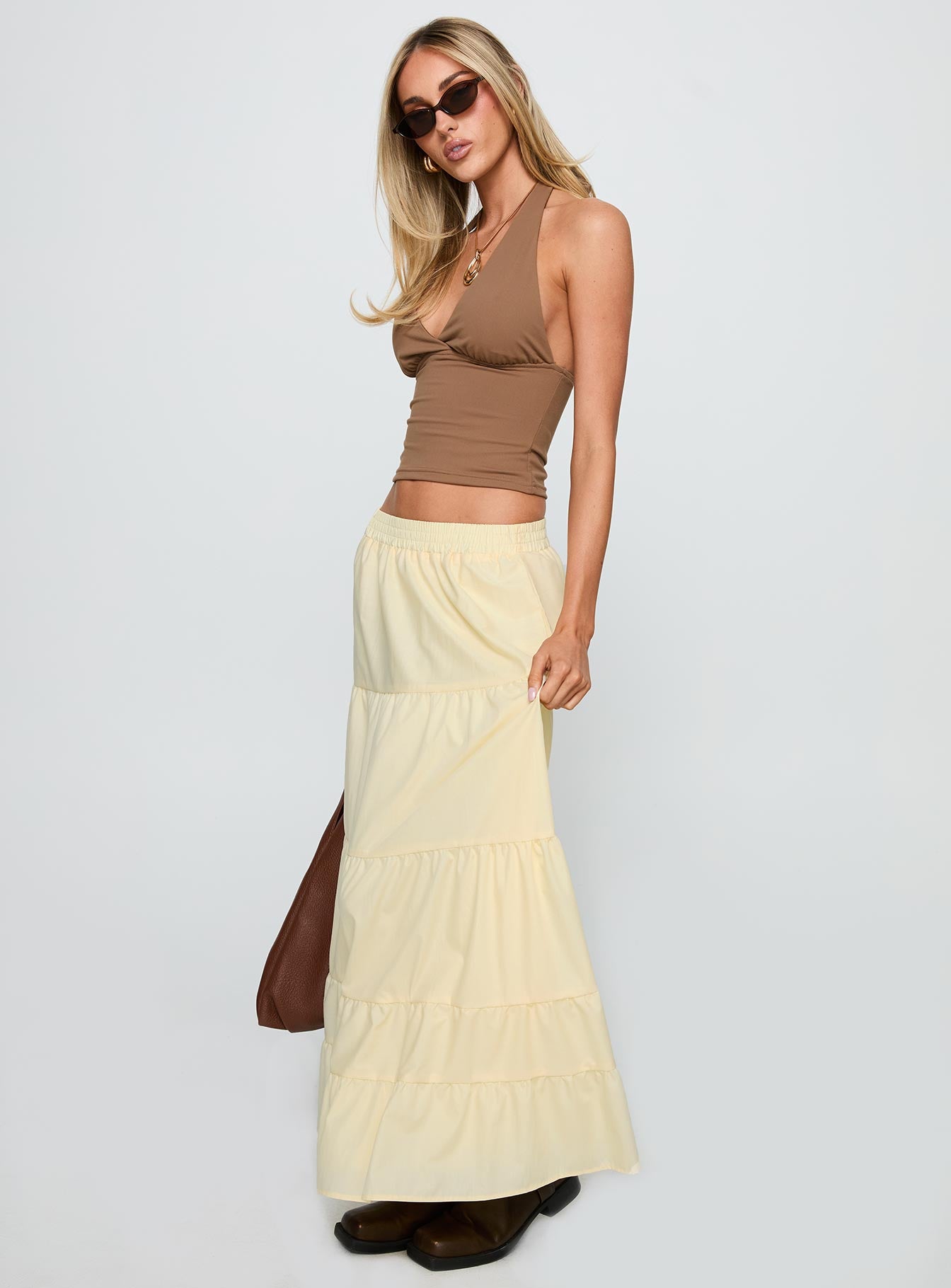 Garden Party Maxi Skirt Lemon