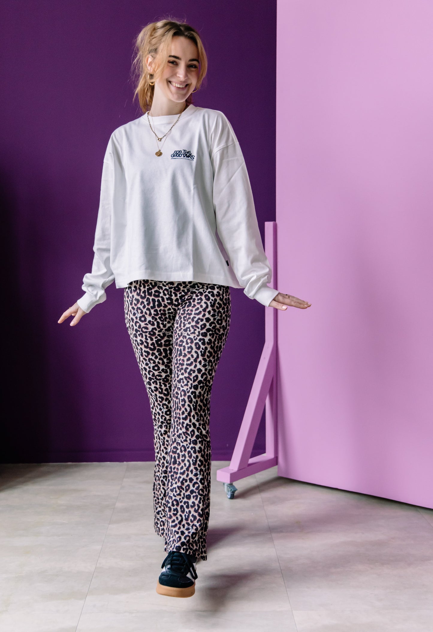 Leopard Flare Pants - Brown