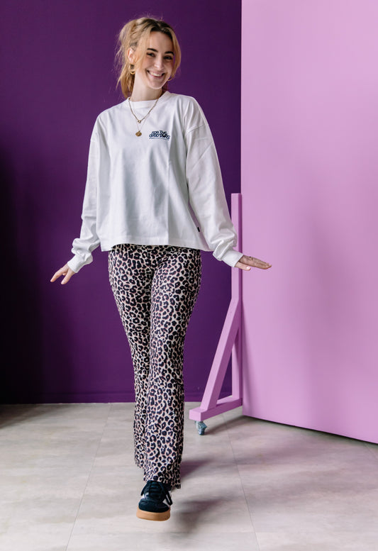 Leopard Flare Pants - Brown