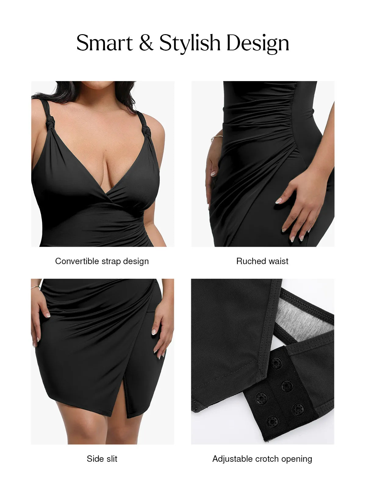 Shapewear Sculpting Side Slit Mini Dress