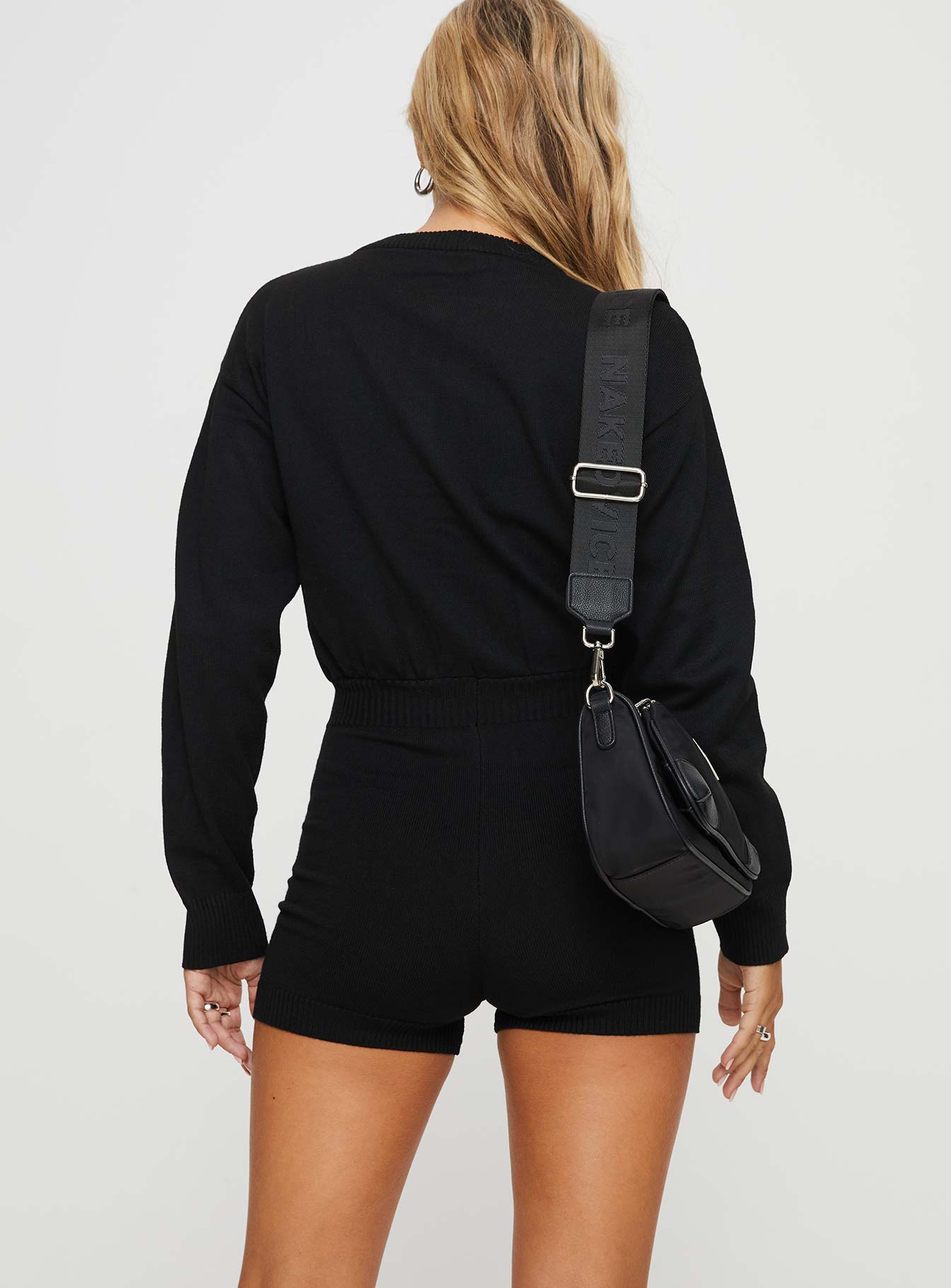 Palmera Long Sleeve Romper Black